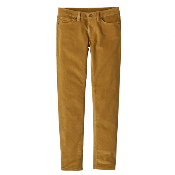 Patagonia Organic Cotton Fitted Corduroy Pants Low Rise Kastanos Brown Yellow 30 - Picture 1 of 16